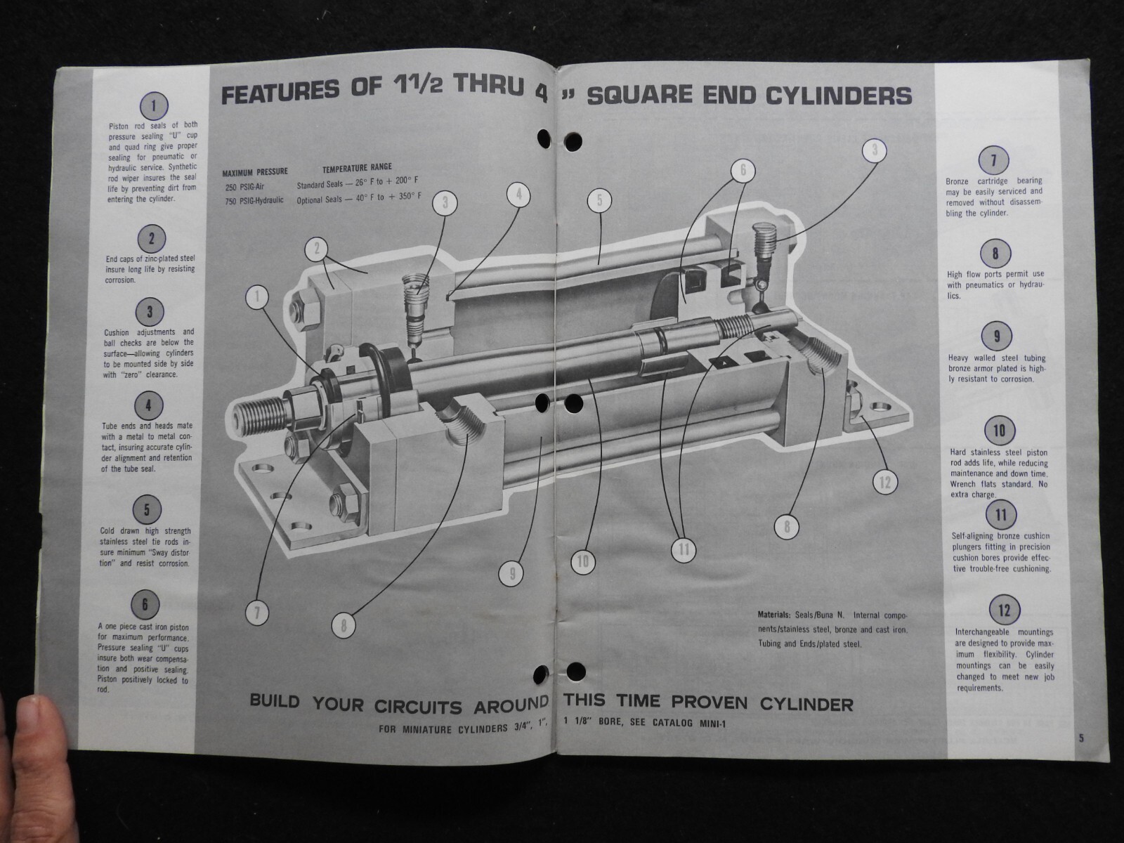 1972 Schrader Pneumatic & Hydraulic Cylinders Wake Forest NC Engineering Catalog