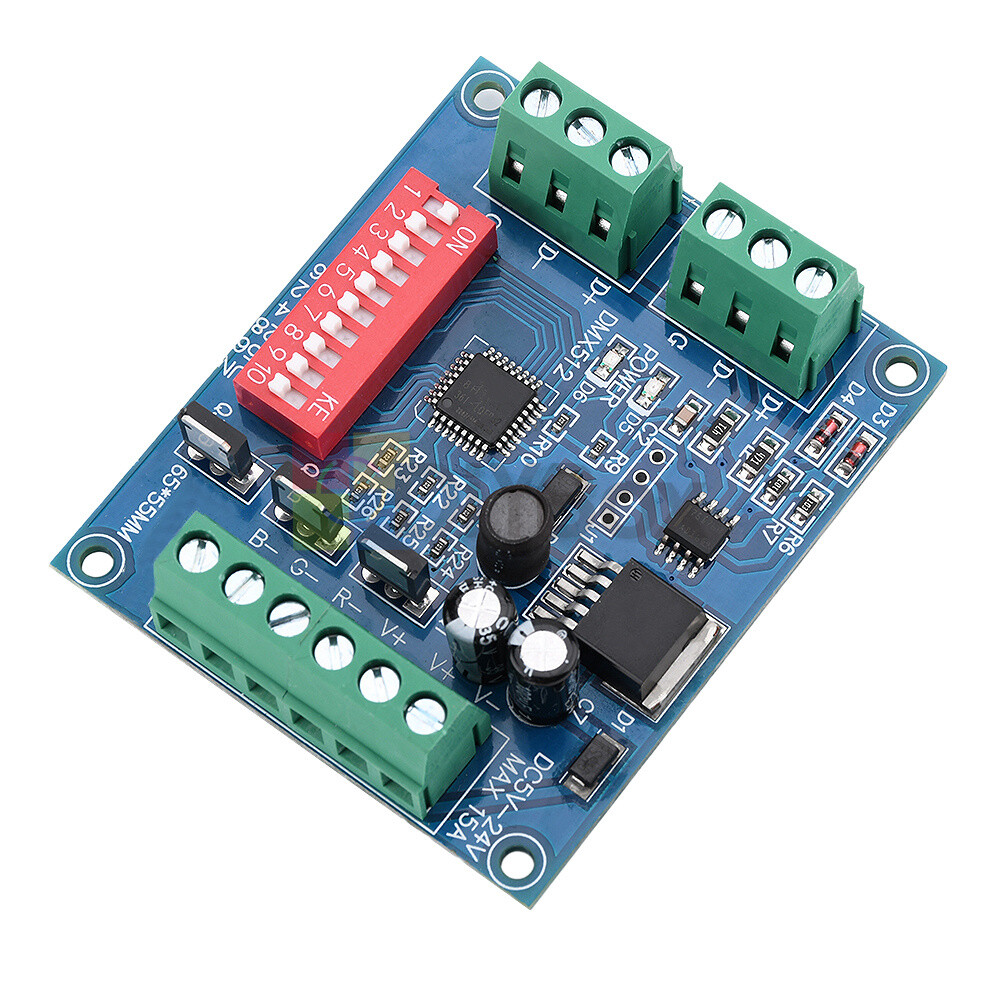 Decoder DMX512 3 Channel RGBW Controller Board LED Stage Lighting CMOS Output