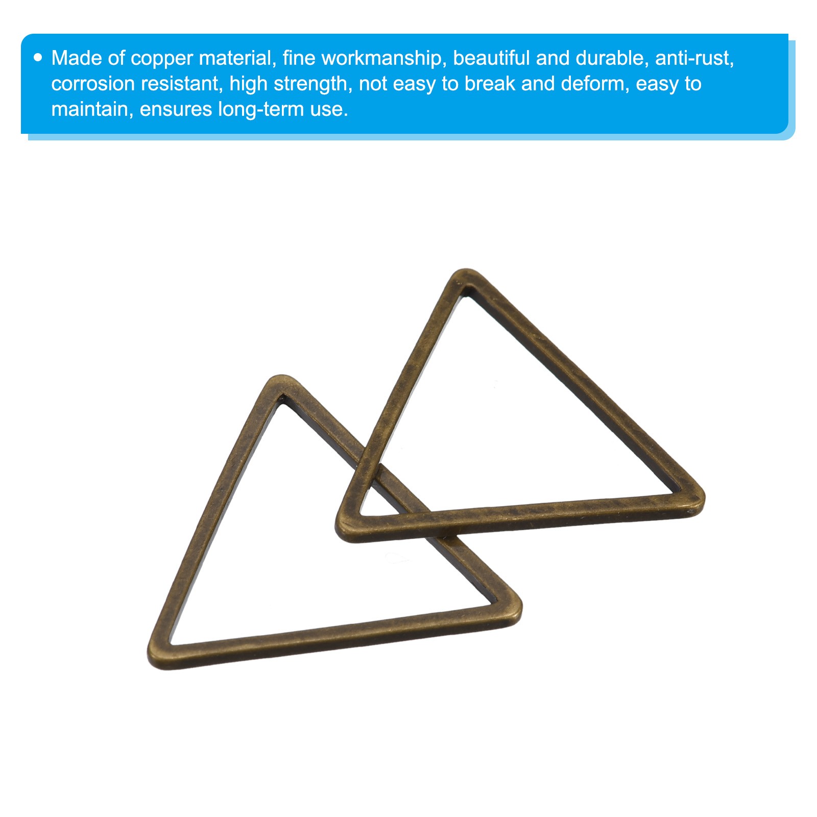 30pcs Earrings Beading Hoop 0.6X0.6" Triangle Finding Ring Bronze
