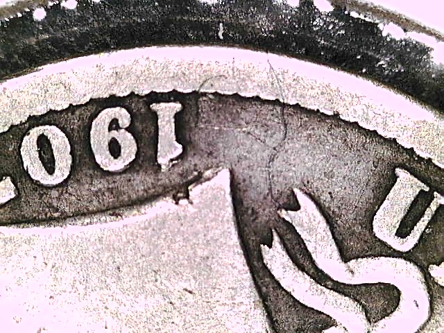 1907 Repunched Date Barber Dime
