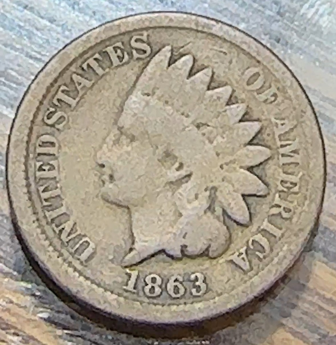 1863 Copper Nickel Indian Cent Nice Original Good CHRC