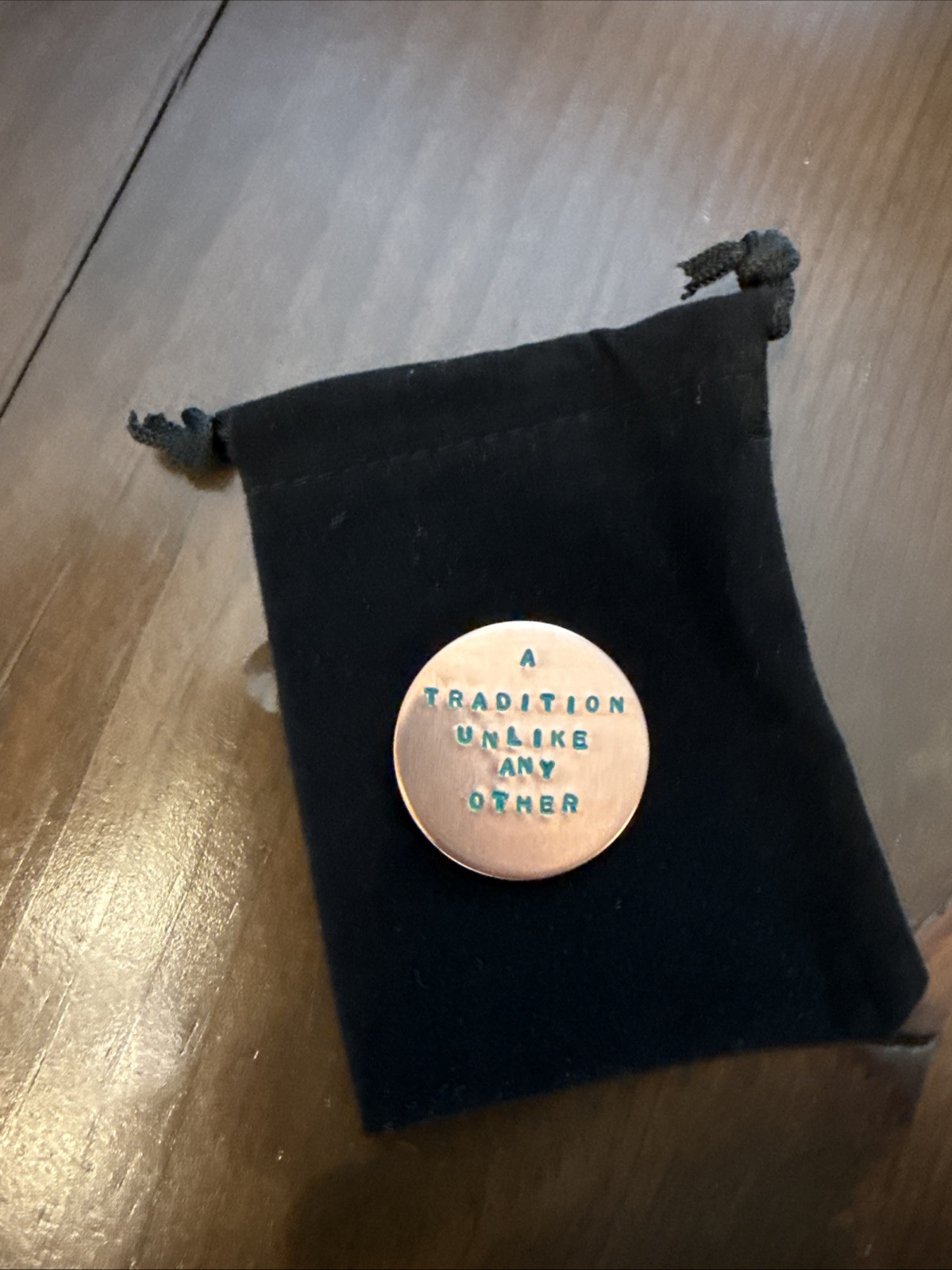 Hand Stamped TRADITION Custom Copper Golf Ball Marker