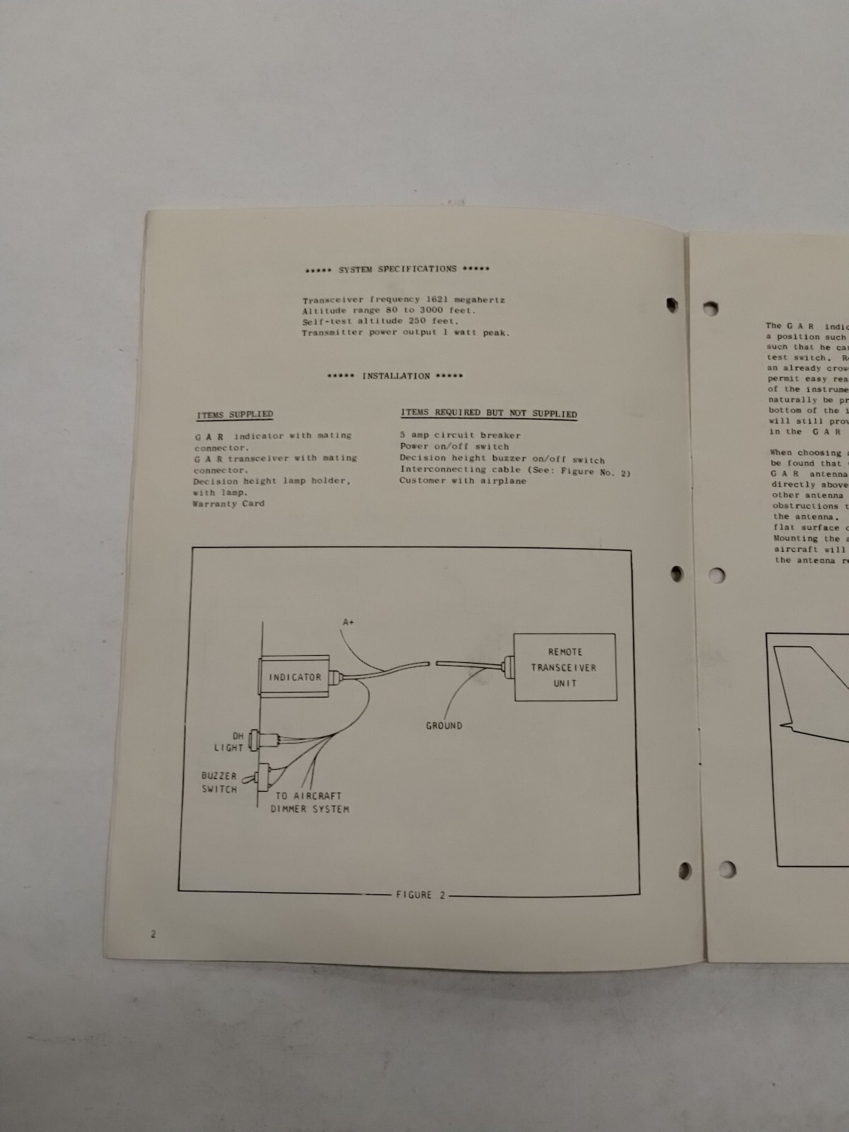 IFD GAR Ground Avoidance Radar Preliminary Installation Manual May 1969-Original