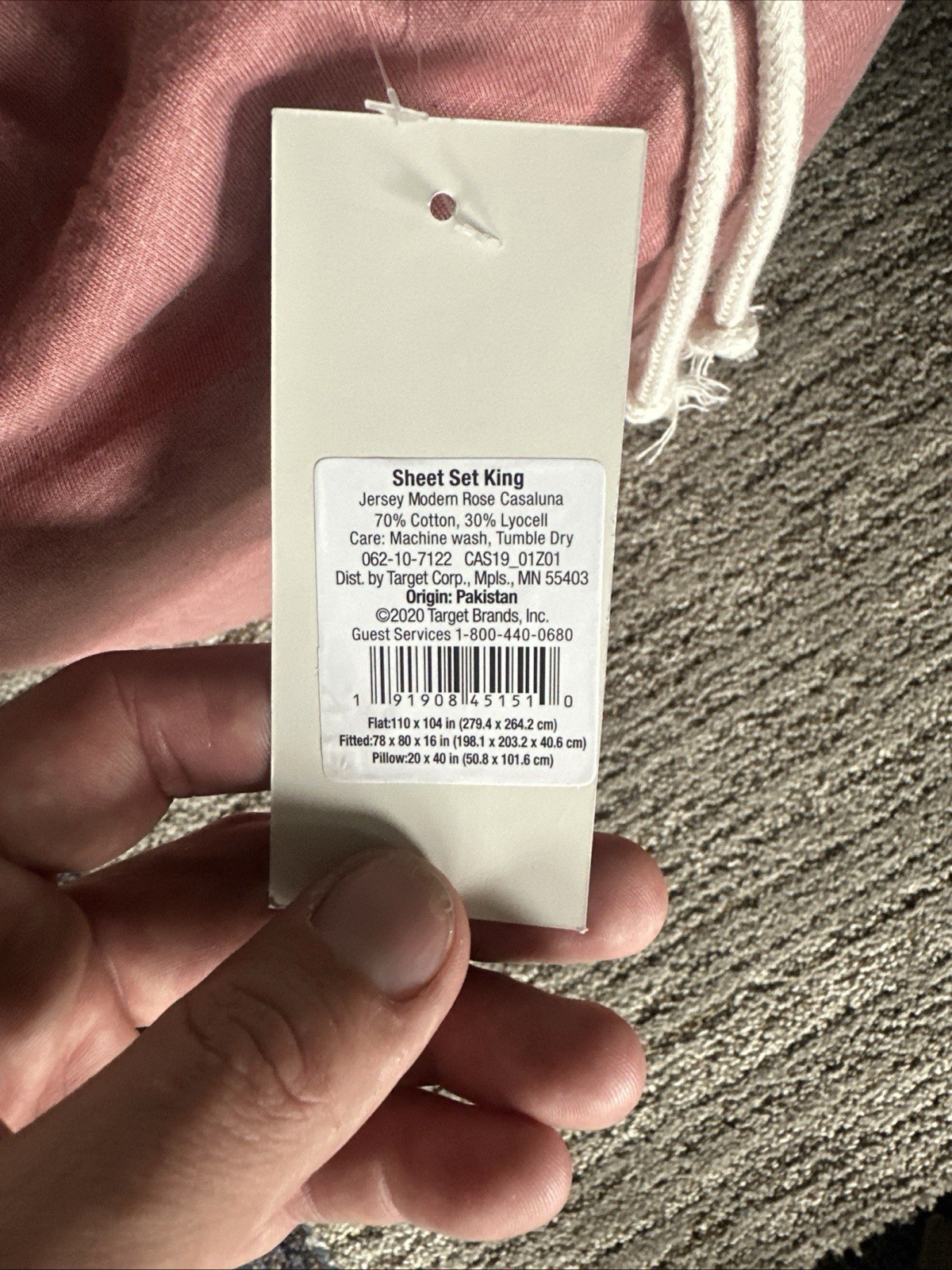 King Jersey Sheet Set Rose - Casaluna