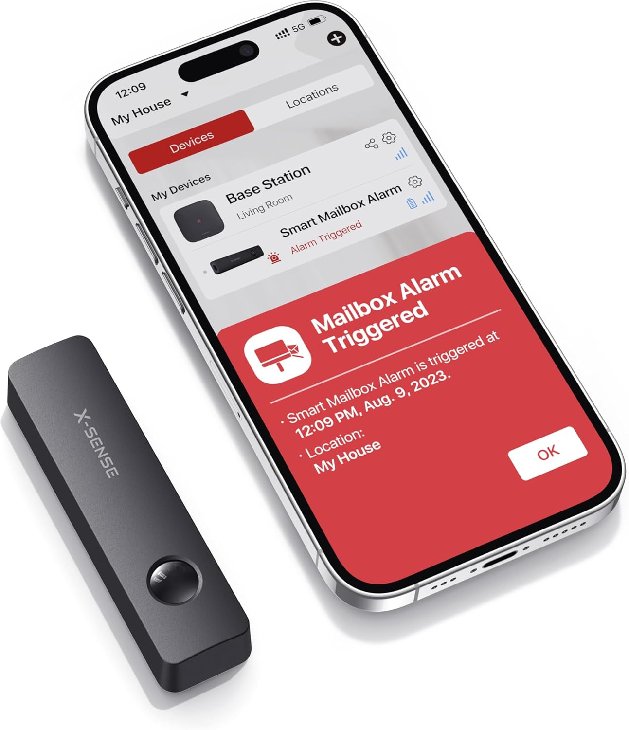 X-Sense Smart Mailbox Alarm, Requires SBS50 Base Station, Wireless Long Range Ma