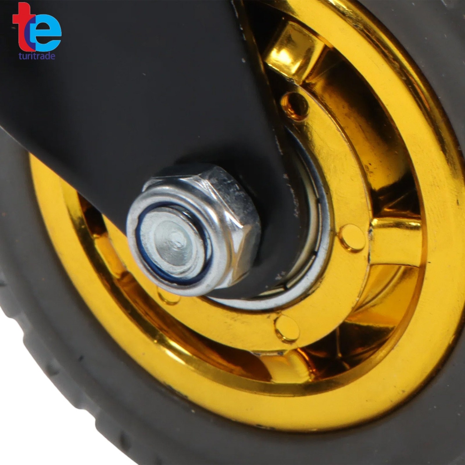 4 Pack Soft Rubber 4" Swivel Casters Wheels Universal Casters Grey Non-Marking