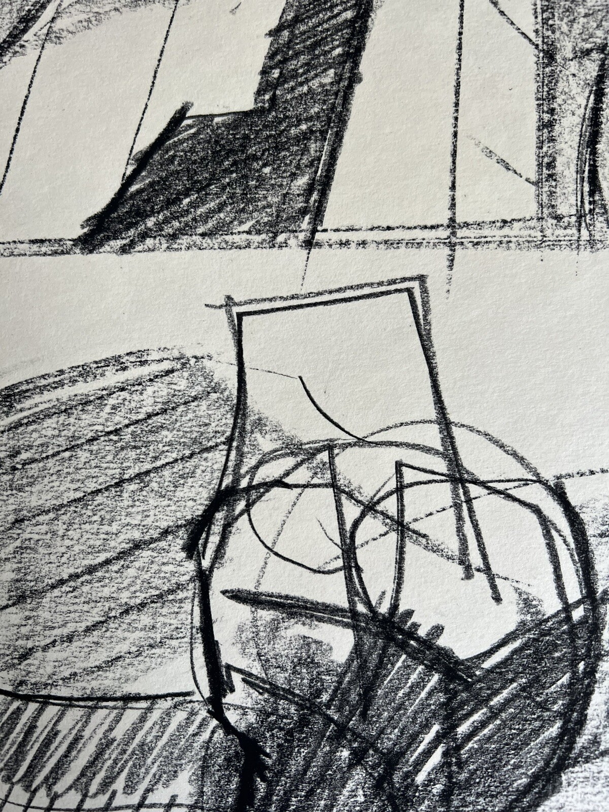 Peter Thursby Original 1969 Charcoal Drawing Study For Sculpture Signed Dated