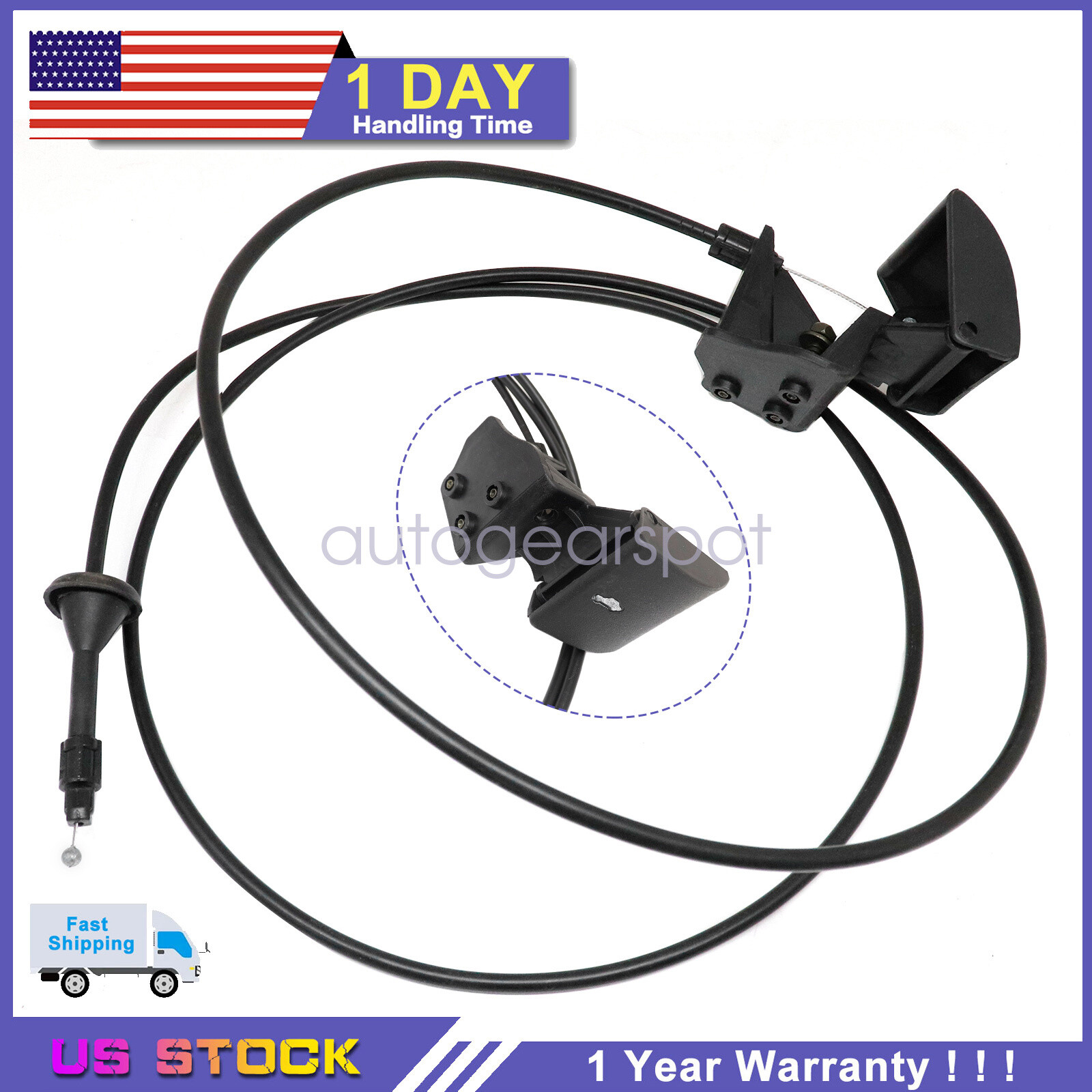 Hood Latch Handle with Release Cable for Grand Cherokee 2005-2010 Jeep Commander