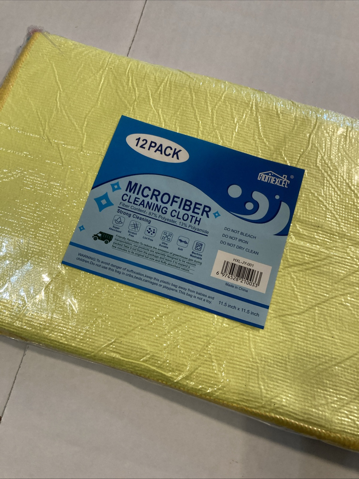 HOMEXCEL Microfiber Cleaning Cloth,12 Pack 11.5" x 11.5", Multicolor