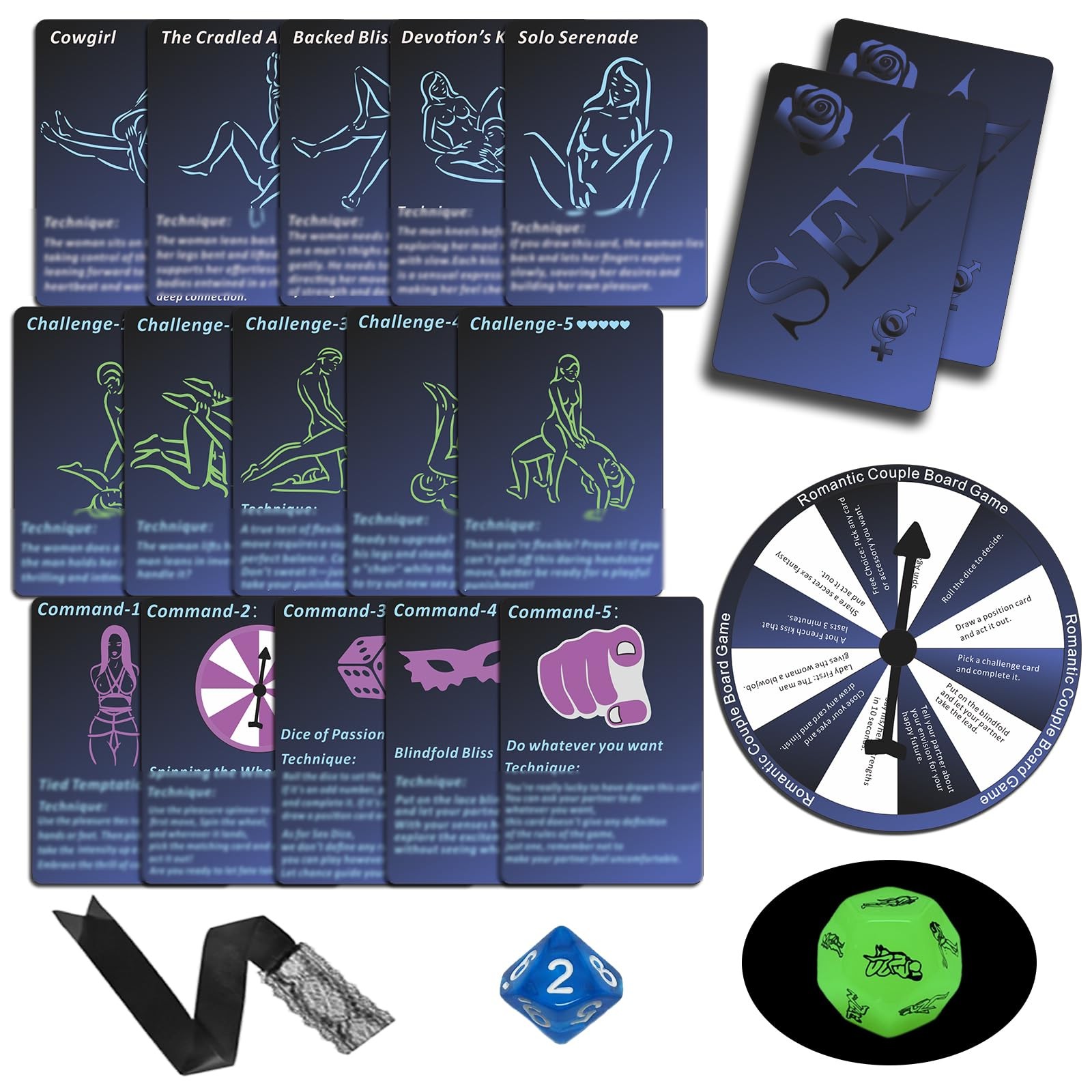 Sex Game for Adults  42 Romantic Bedroom Cards with Sex Positions, Challenges...