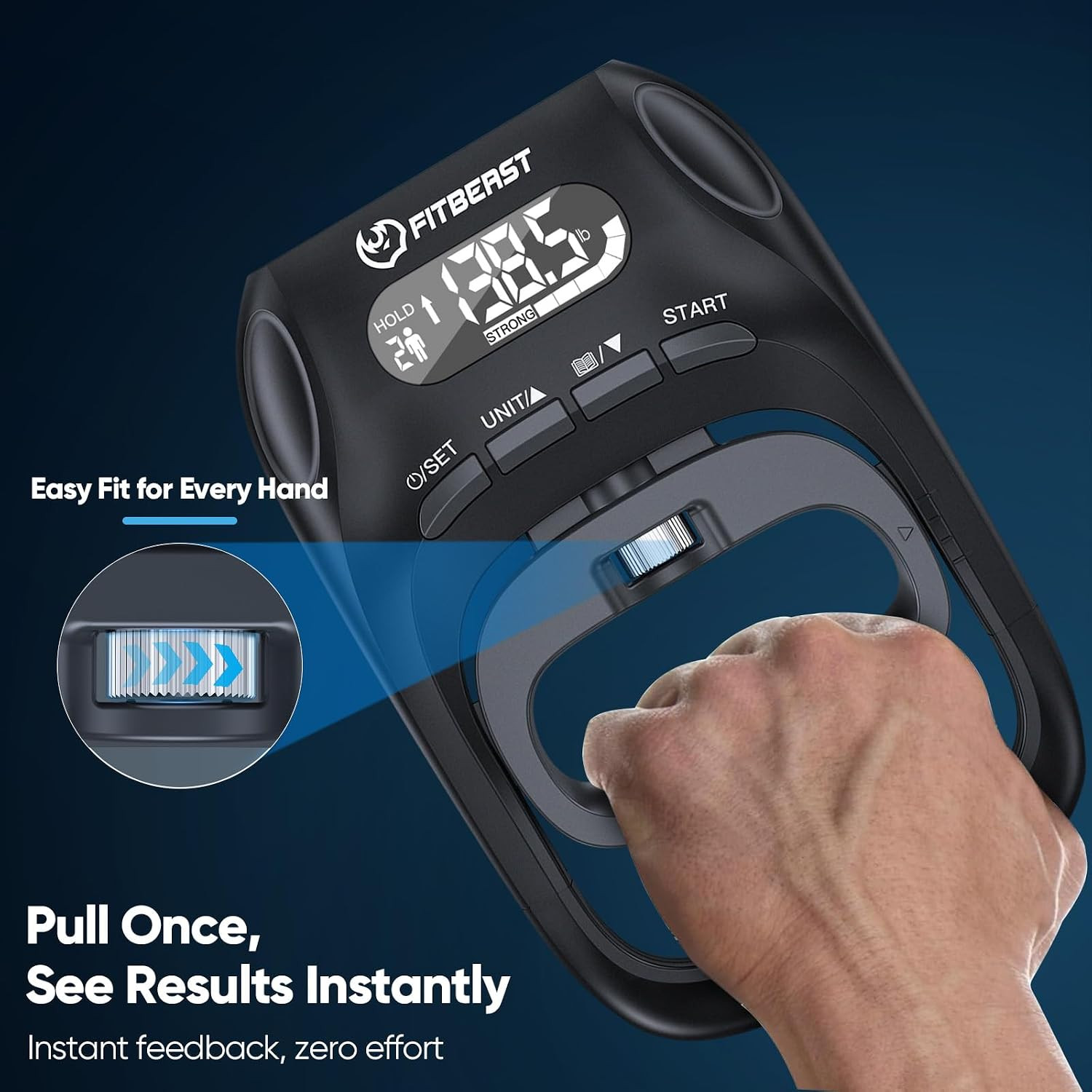 Grip Strength Trainer Kit, Digital Grip Strength Tester with Adjustable Hand Gri