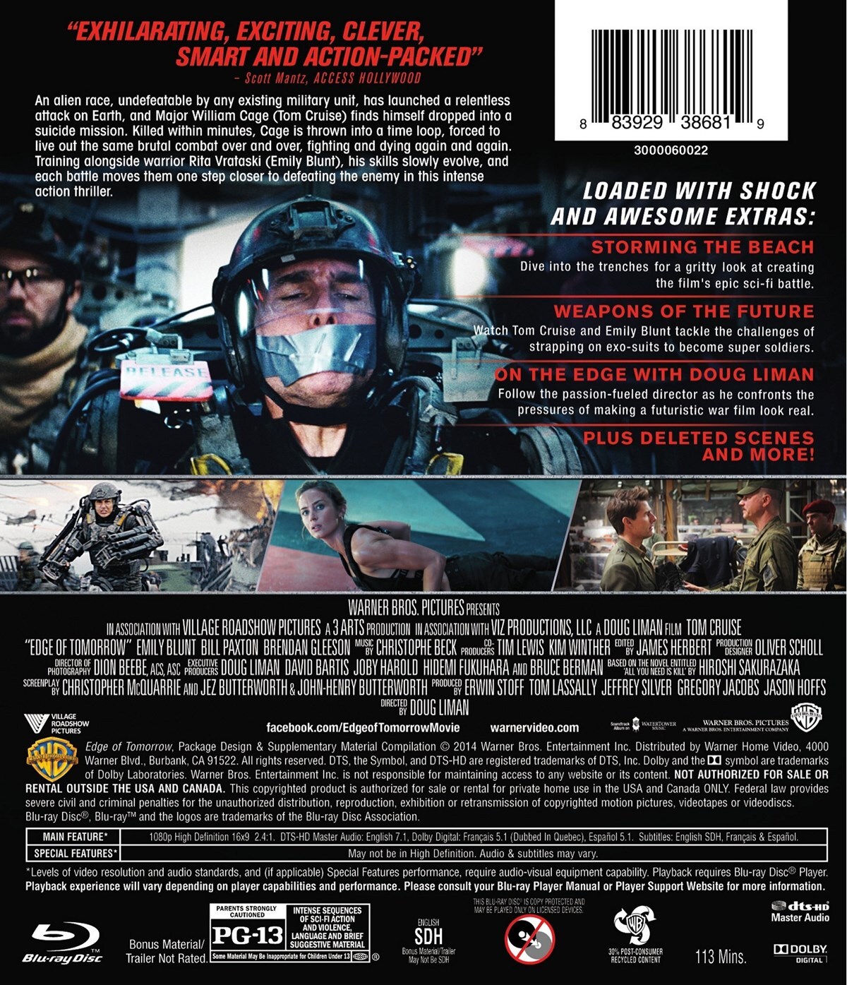 Edge of Tomorrow Blu-ray Tom Cruise NEW