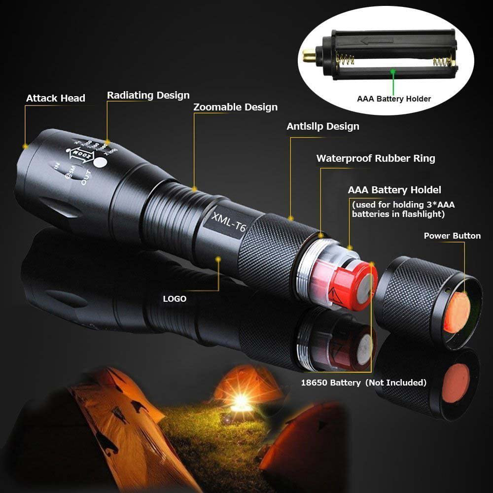 Tactical Flashlight Tac Light Pro As Seen On TV TC1200 Flashlights NEW