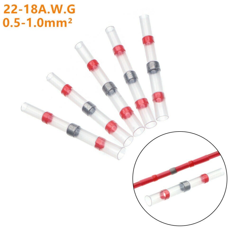 1000/500pcs Waterproof Solder Sleeve Heat Shrink Butt Wire Connectors Terminals