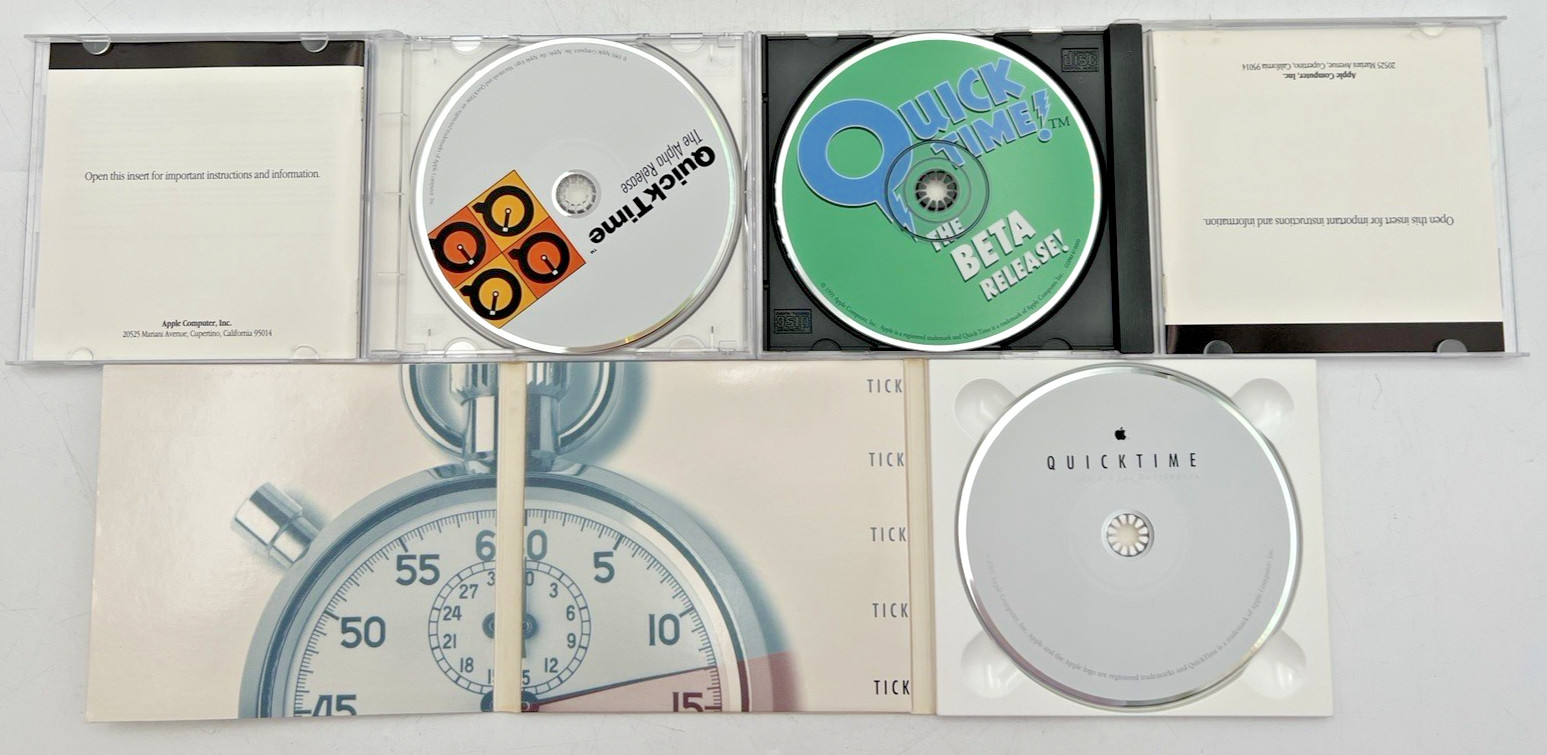 1991 QUICKTIME ALPHA, BETA & TICK VERSION 1.0 APPLE DEVELOPER GROUP