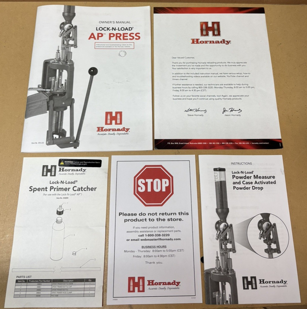 Hornady Lock-N-Load AP Loader Progressive Press + Shell Plates + Die Tool Nice