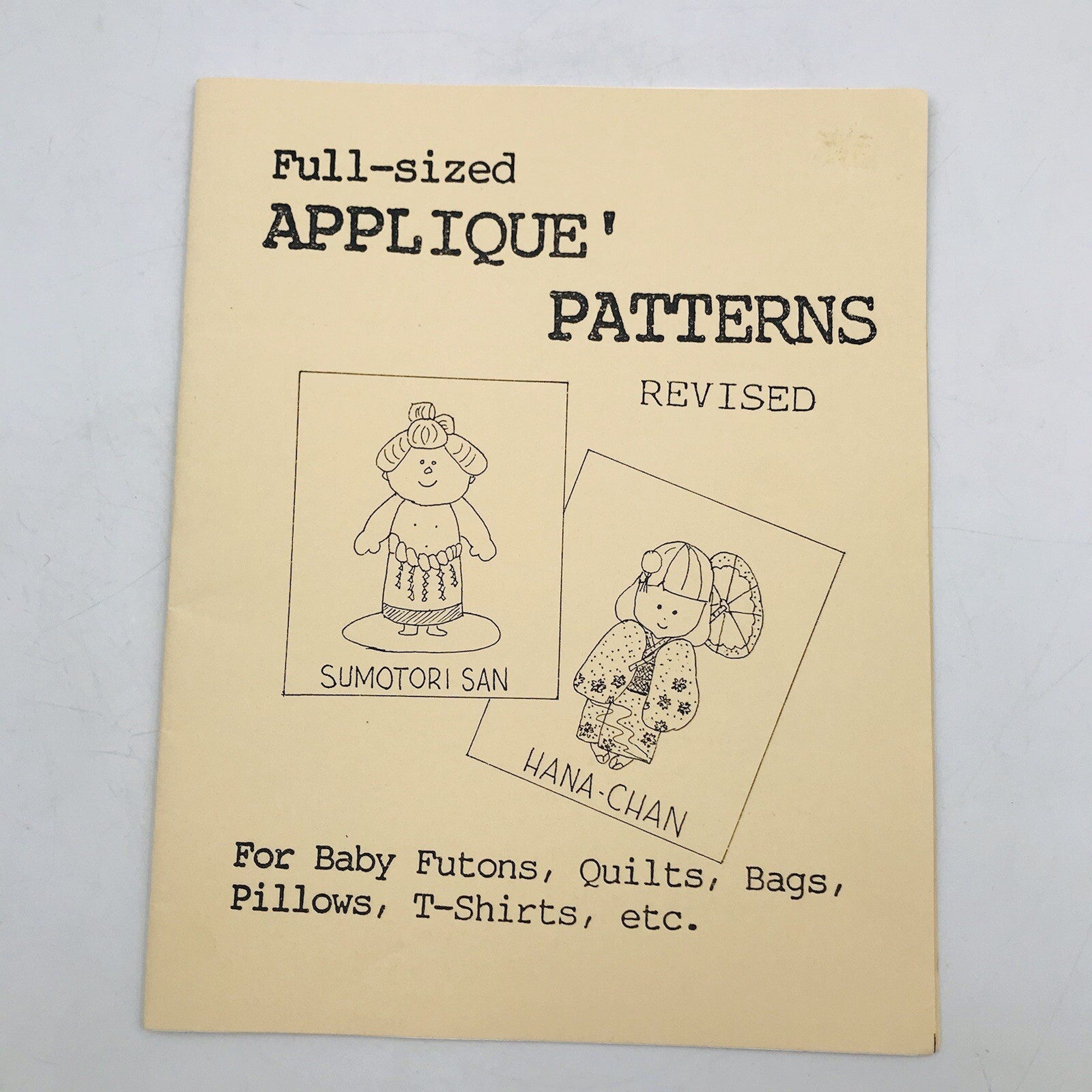Hawaii Tombo Patterns Applique Sumotori San & Hana-Chan Full-Sized