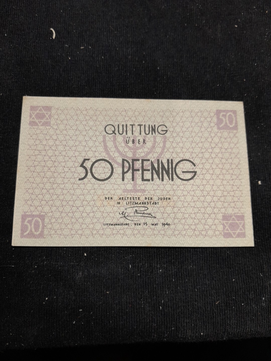 Lodz Litzmannstadt Germany Ghetto Currency 50 Pfennig KZ Bill Note Uncirculated