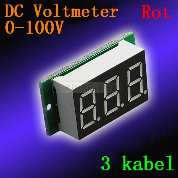 DC 0-100V Red LED Digital Voltmeter Voltage Meter Volt Display Panel Meter