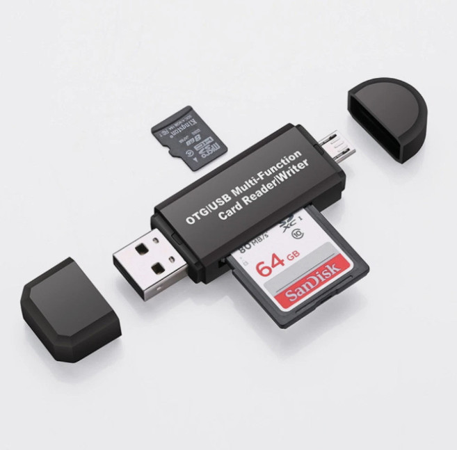 Micro USB OTG Card Reader USB 2.0 Hub SD MicroSD Adapter for Android Phones