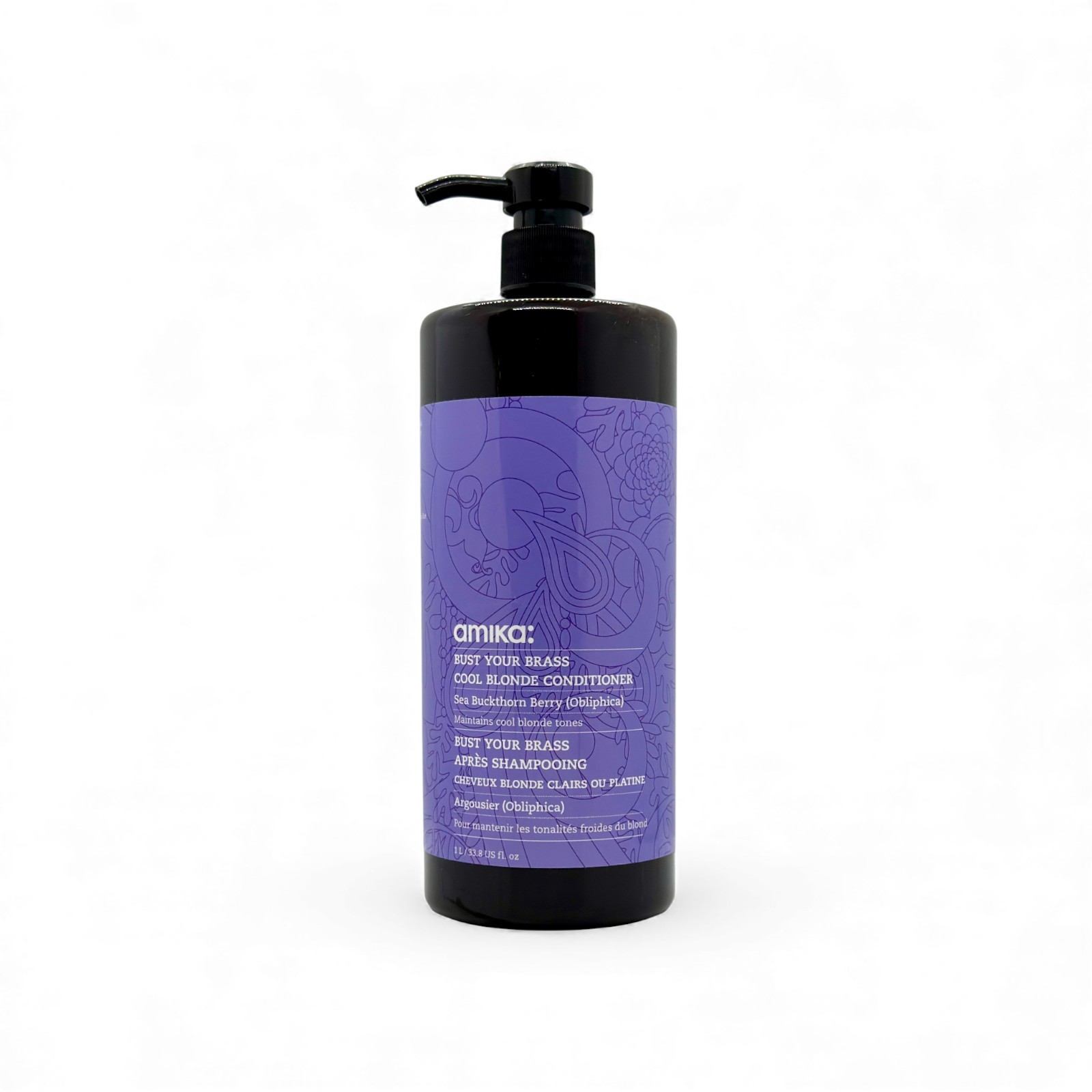Amika Bust Your Brass Cool Blonde Strength Repair Conditioner 33.8 oz with Pump