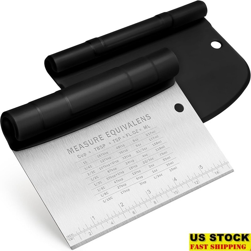 Stainless Steel Dough Cutter Kitchen Scraper Multi-Purpose Food Chopper Tool New