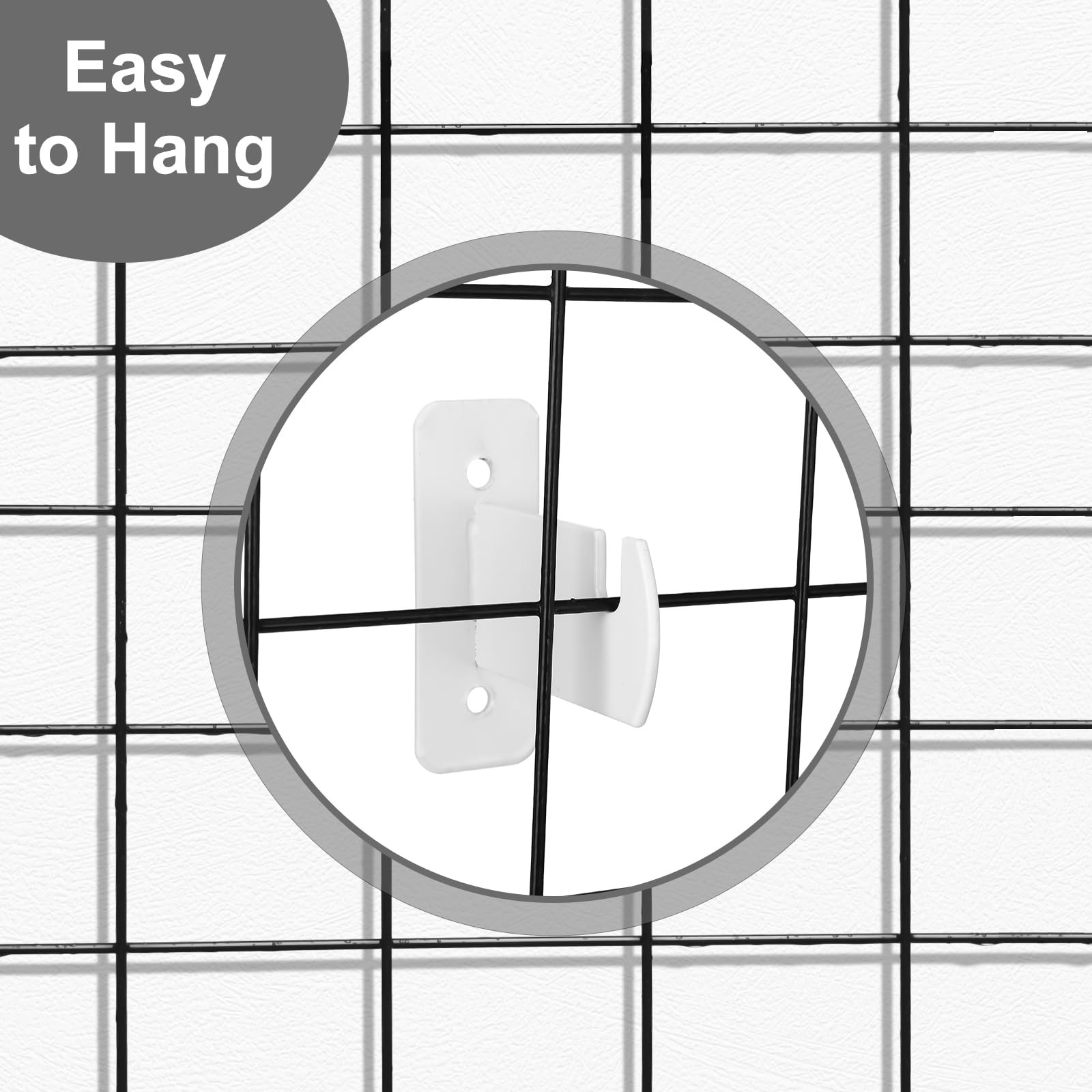Gridwall Mount Brackets Metal Wall Panel Display Hook Accessory White 24 PCS