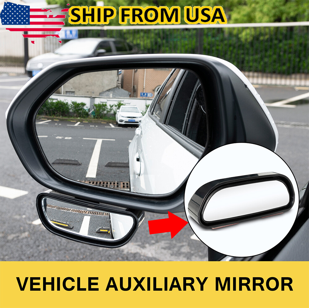 Car Blind Spot Mirror Wide Angle Add-On Rear Side Universal Large View Mirror.