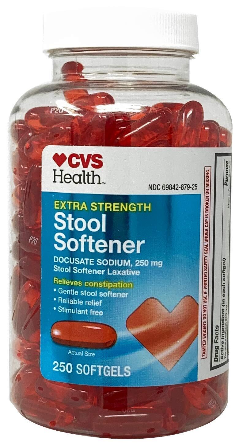 Gentle Stool Softener 250 Count Mineral Supplement Stimulant Free Constipatio...