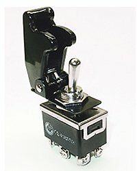 Safety Cover Toggle Switch DPDT 20 Amp"BLACK"