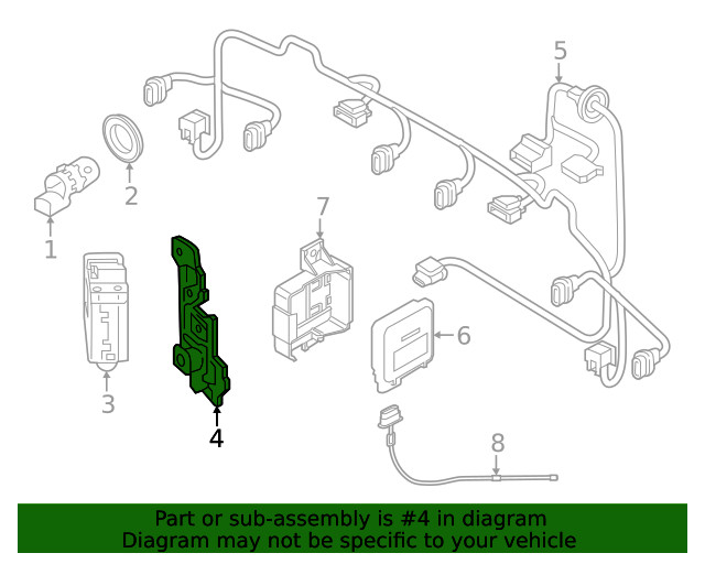 Genuine Audi Blind Spot Detection System Warning Sensor Bracket 80A-907-694