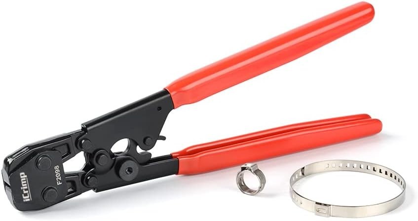 Ratcheting PEX Cinch Tool for Fastening Stainless Clamps from 3/8-Inch to 1-Inch