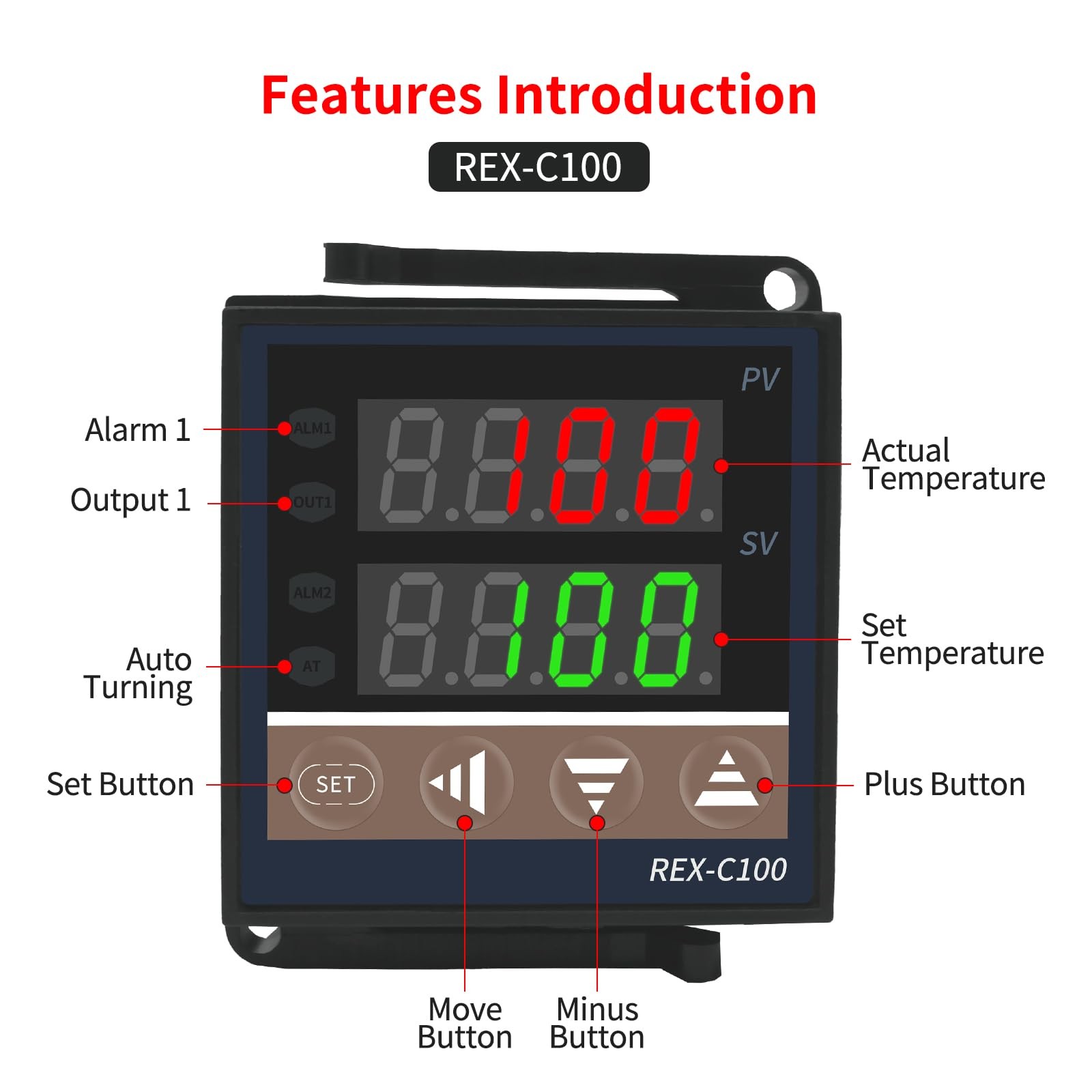 PID Temperature Controller Kit, High Voltage 100ACV to 240ACV, Comes with...