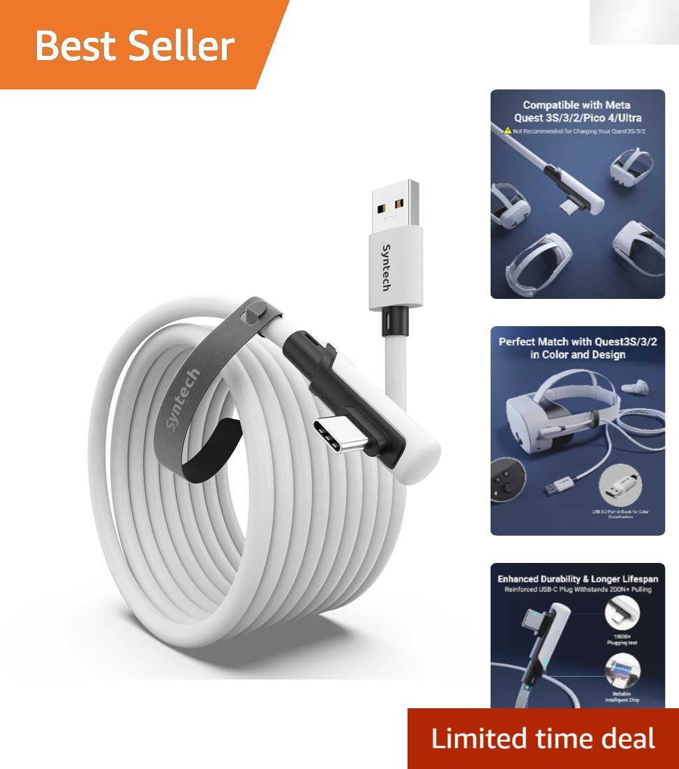 16FT USB 3.0 Link Cable for Oculus/Quest 3 - High-Speed PCVR Performance