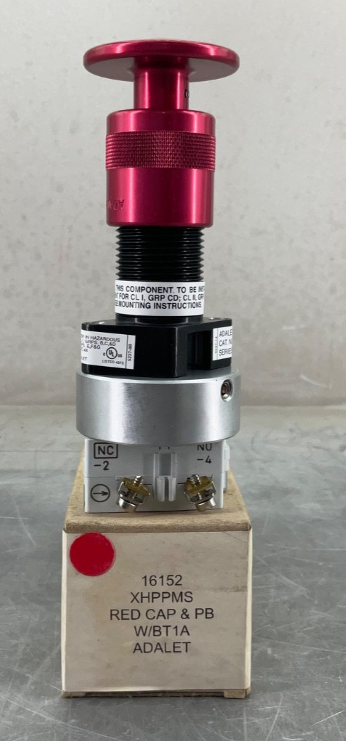 ADALET XHPPMS EXPL PROOF DEVICE PUSHBUTTON MAINTAINED PANEL MNT SHORT BARREL RED