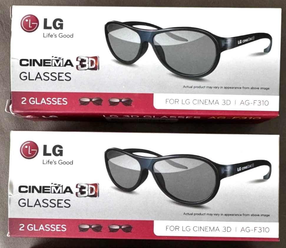 LG Cinema 3D Glasses AG-F310 – New in Box Qty= 2 New Boxes 4 total Glasses Gift