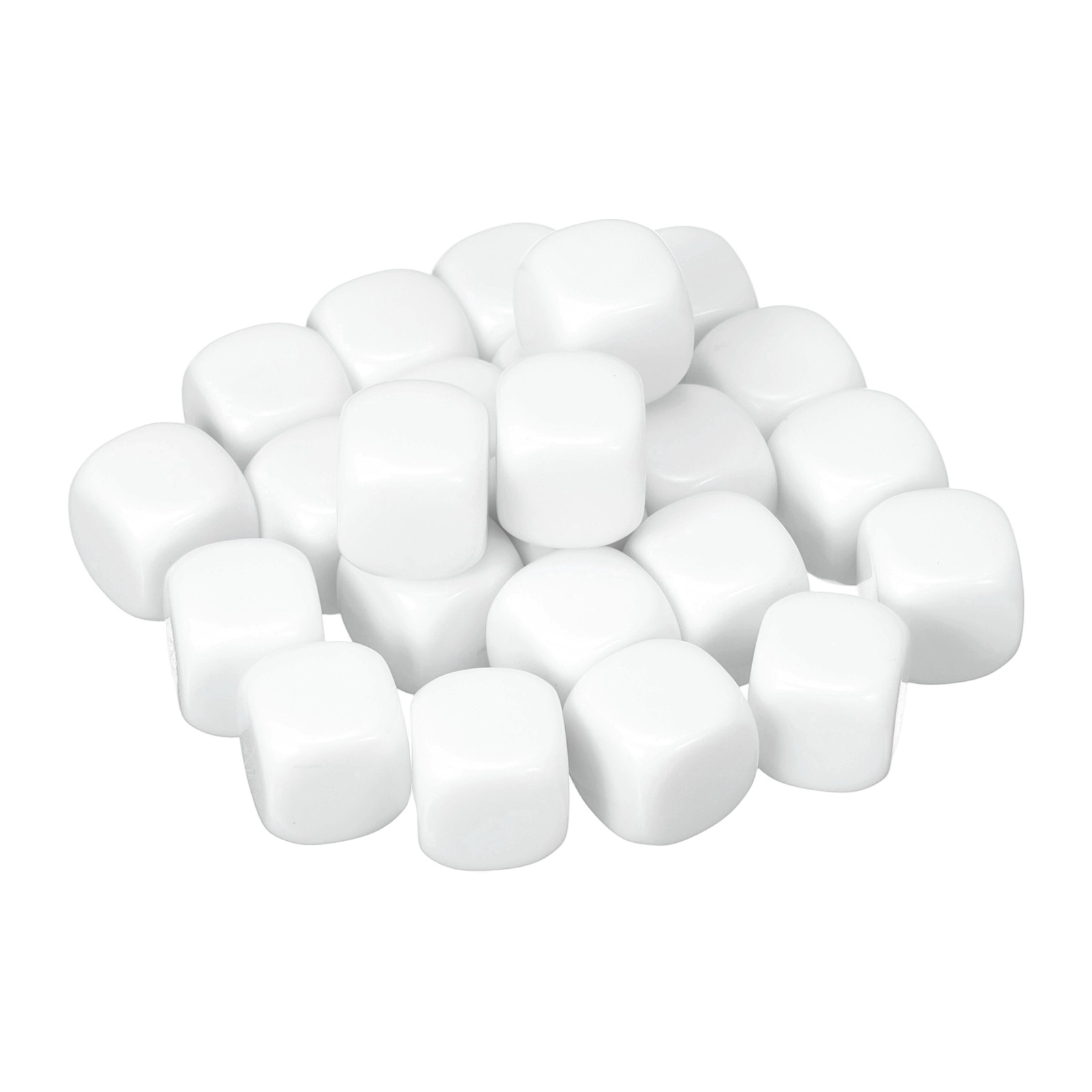 20Pcs Acrylic Blank Dice 12mm/0.47" Rounded Corner Six Sided Blank White Dice