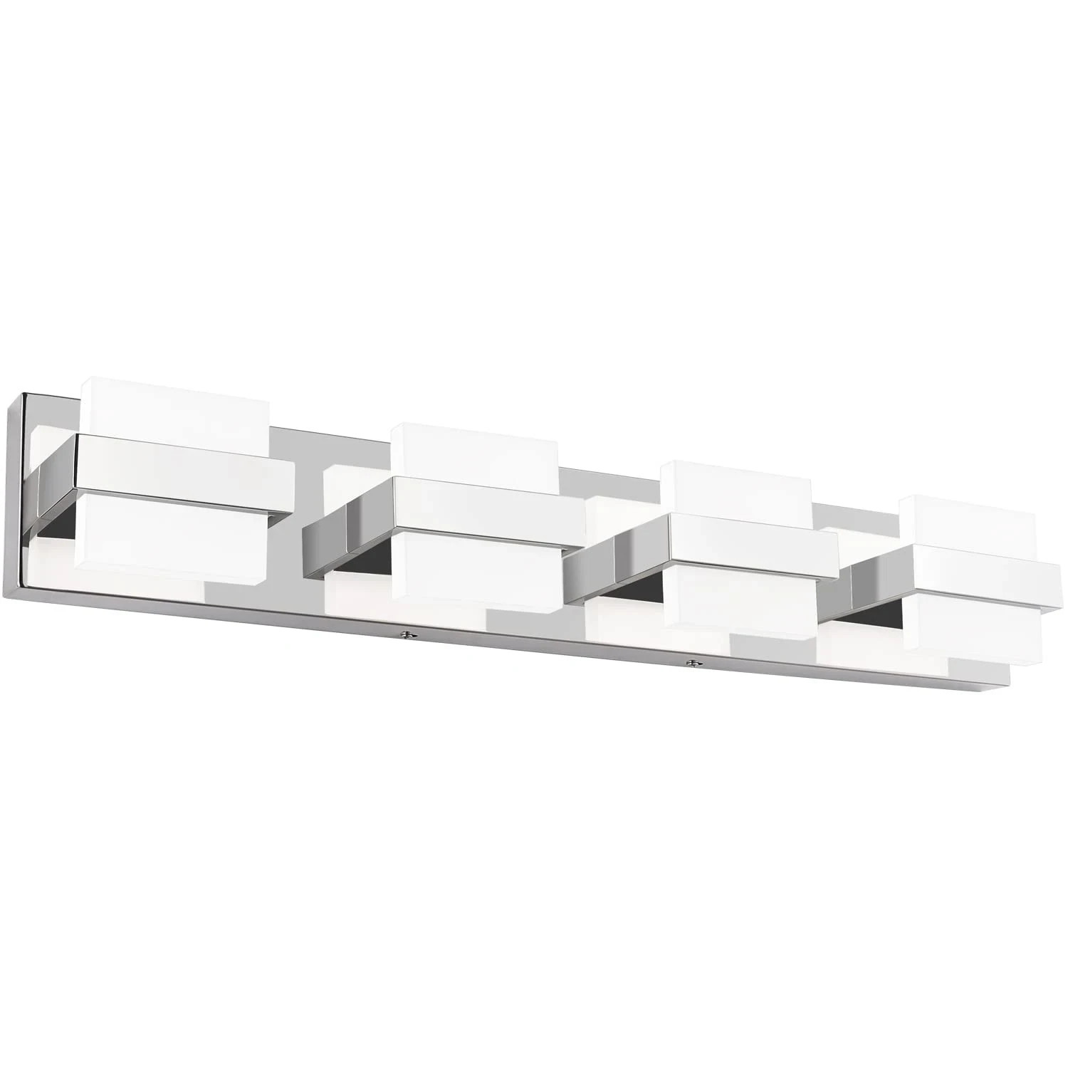 SOLFART 4 Lights Chrome Bathroom Light Fixtures Modern LED Bathroom Light Vanity