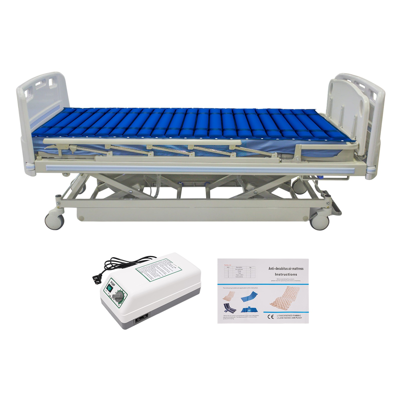 Alternating Pressure Pad Air Mattress for Hospital Bed Mattress Topper & Pump