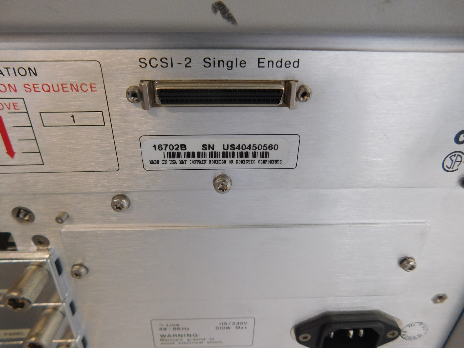 AGILENT 16702B LOGIC ANALYSIS SYSTEM W/ 16710A 8KSA ANALYZER (PPS85)