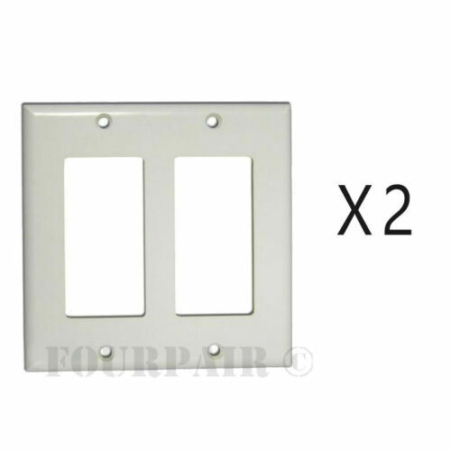 2 Pack - 2-Gang Decora Decorator Unbreakable Flush Wall Face Plate