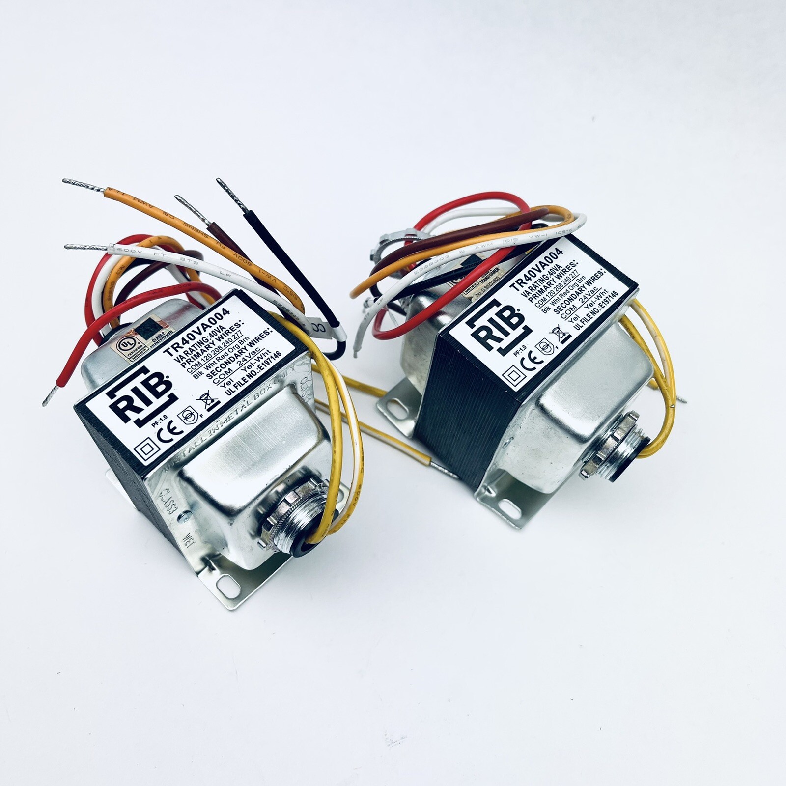 LOT OF 2 RIB TR40VA004 TRANSFORMER 40VA 277/240/208/120-24V