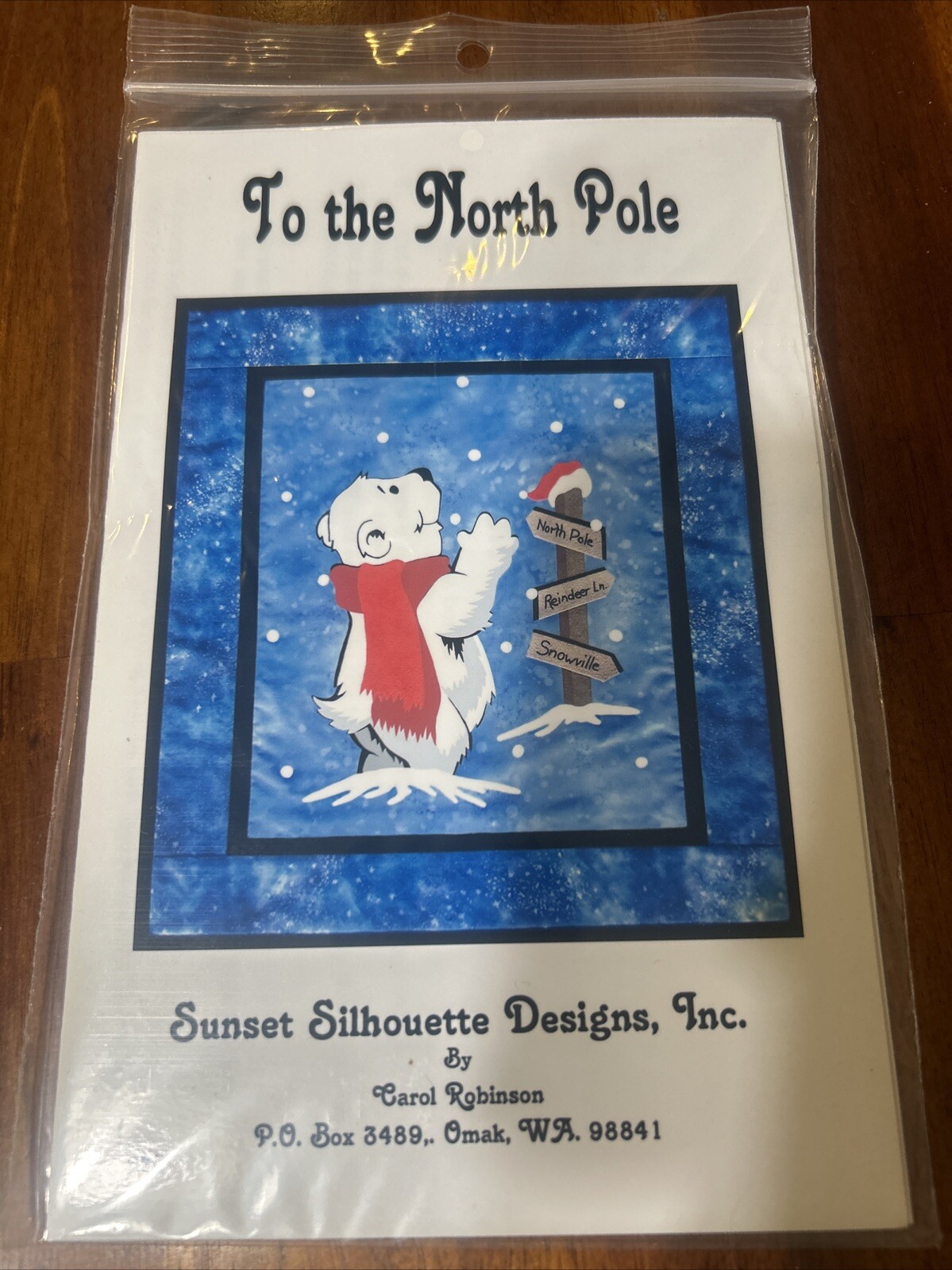 Sunset Silhouette To the North Pole Applique Pattern #620 Christmas Polar Bear