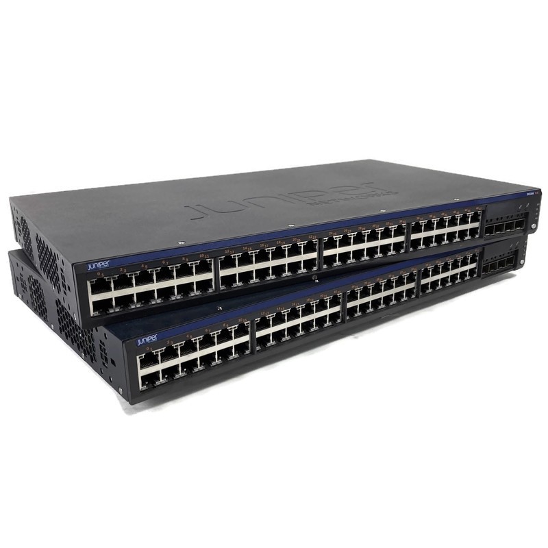 Lot of 2 Juniper EX2200-48P-4G 48-Port SFP Gigabit Ethernet Network Switch