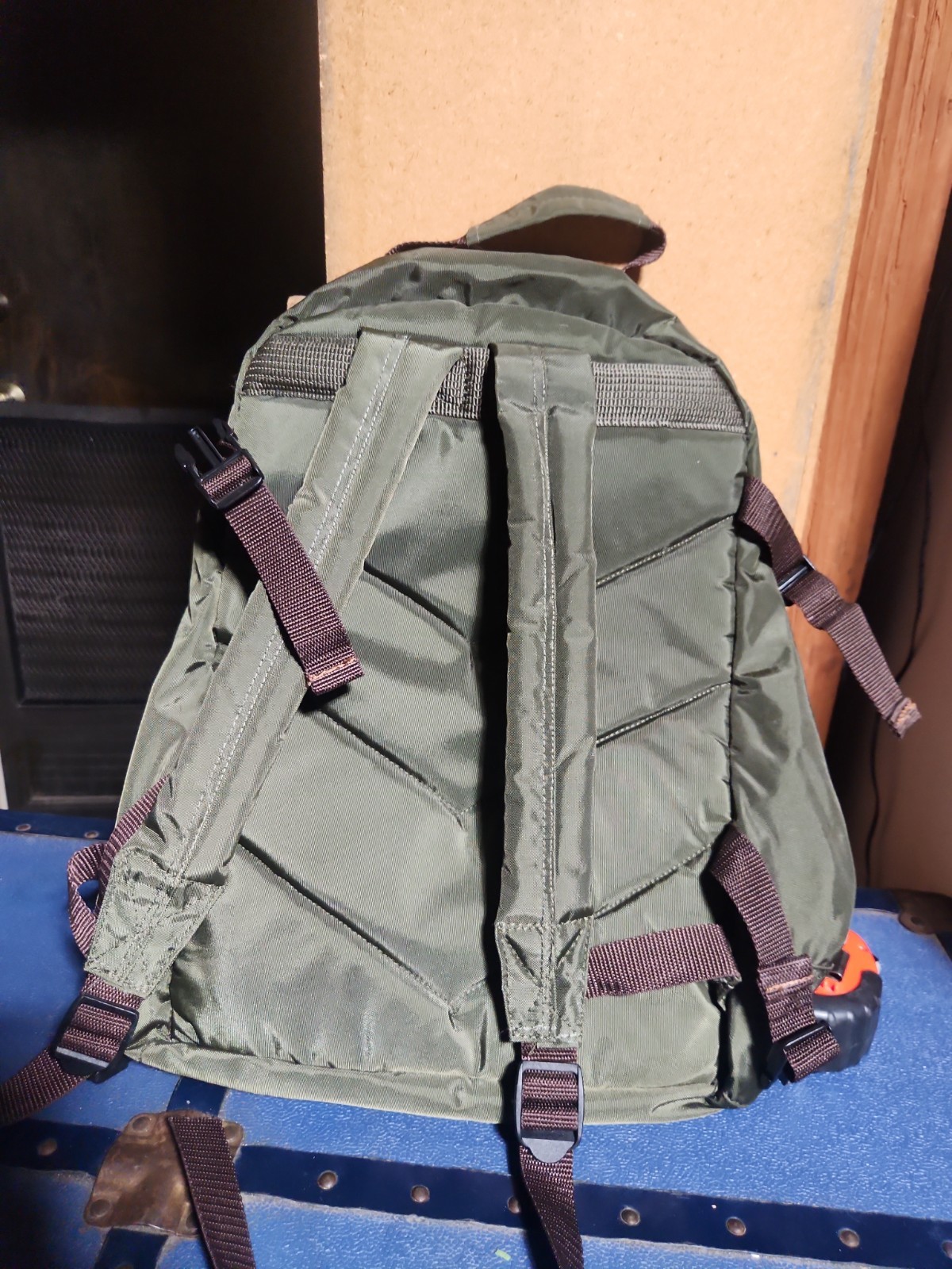 Green Padded Backpack With Kenya Patches
