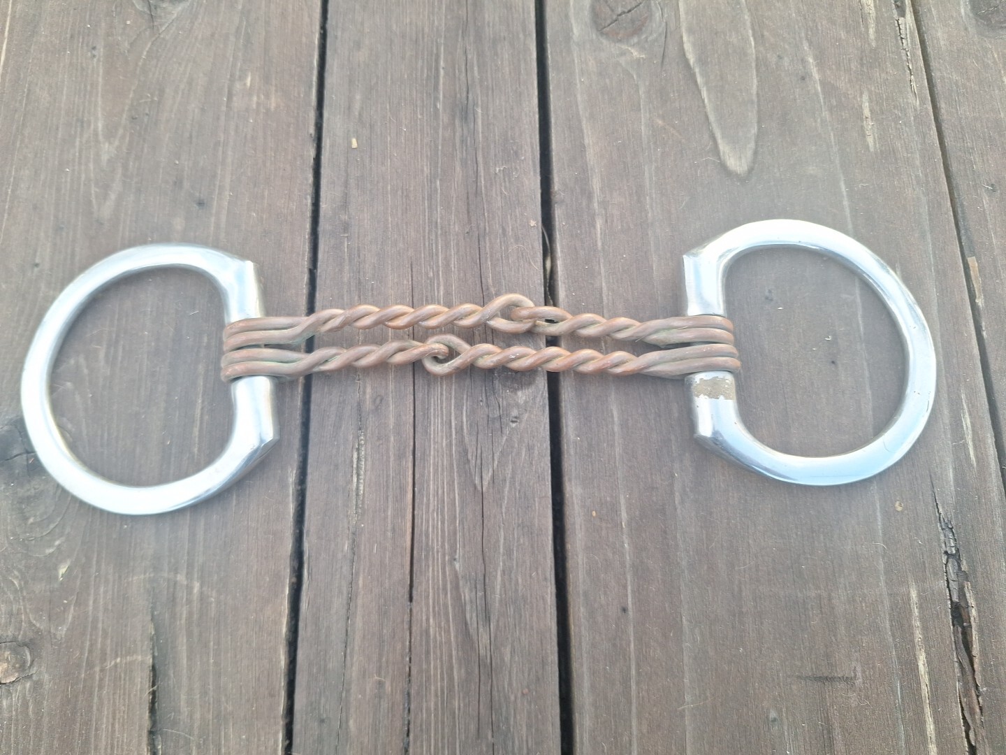 Horse copper mouthpiece snaffle bit 11"