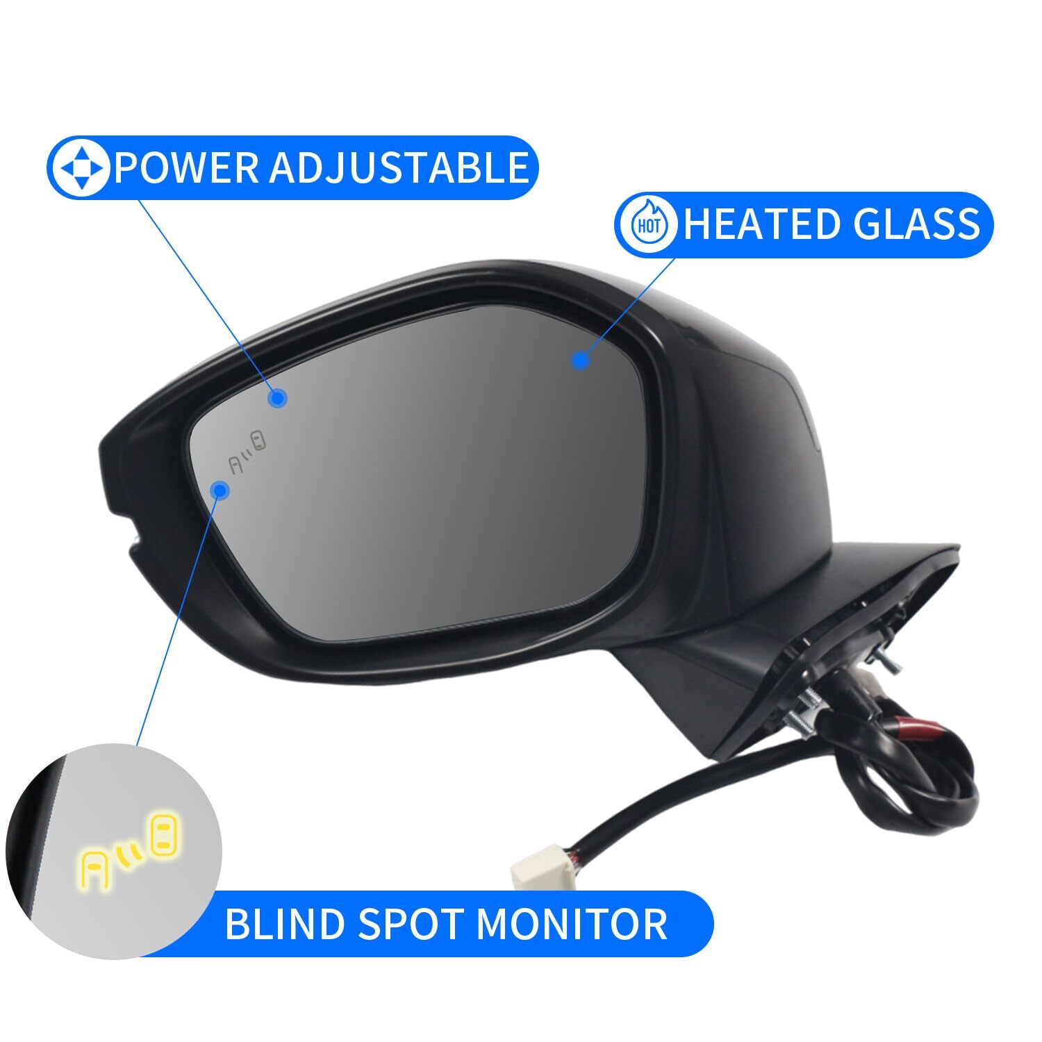 For Honda Civic 2022-2025 Left Side Mirror Power Heated Signal BSM Driver Side
