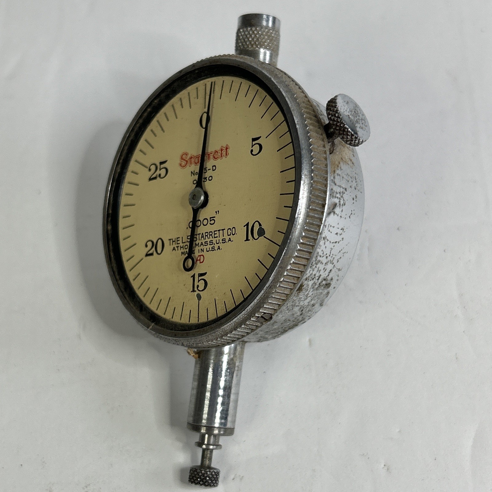 STARRETT No. 25-D Dial Indicator 0-30 missing glass
