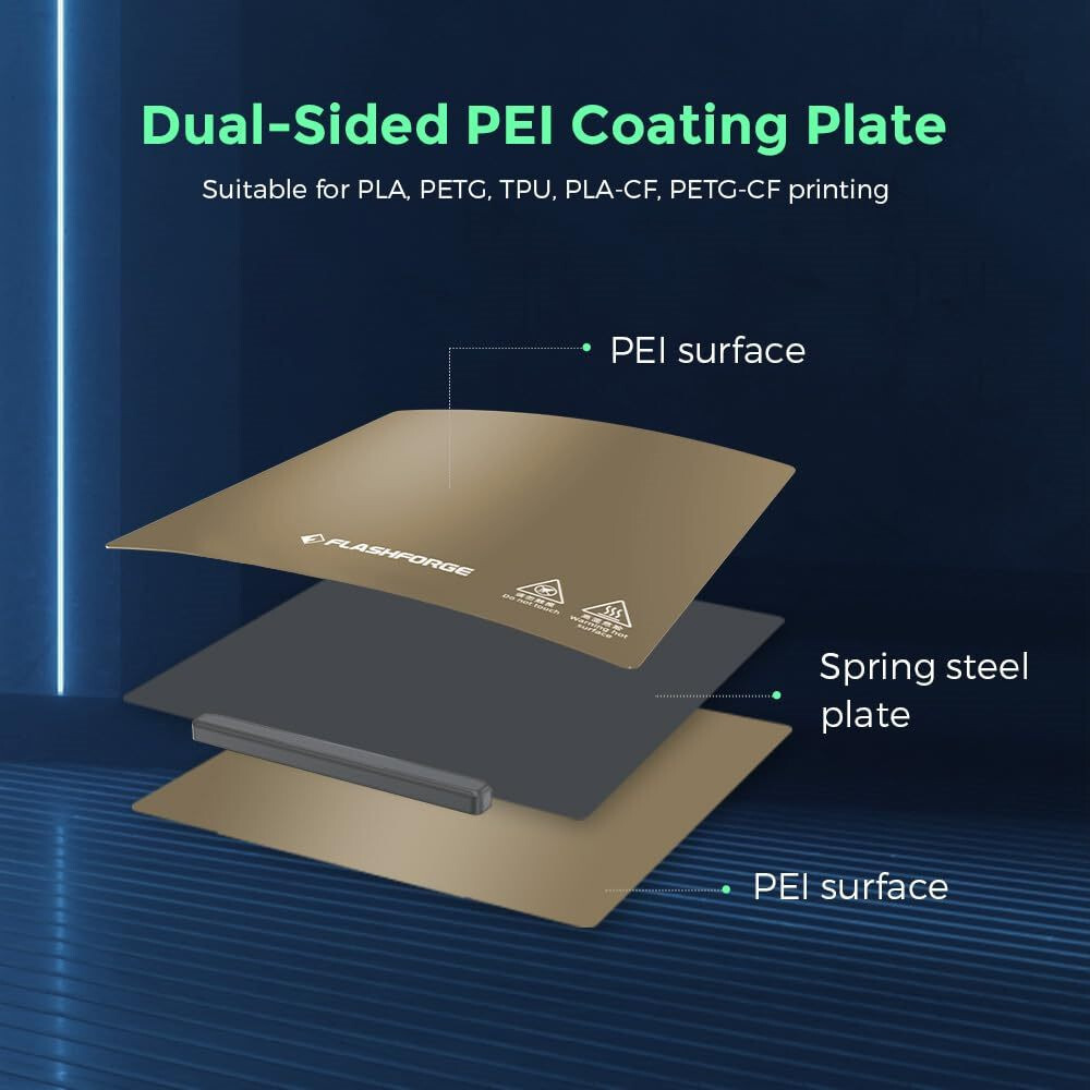 FLASHFORGE 3D Printer Replacement Print Build Plate PEI for Adventurer 5M / Pro