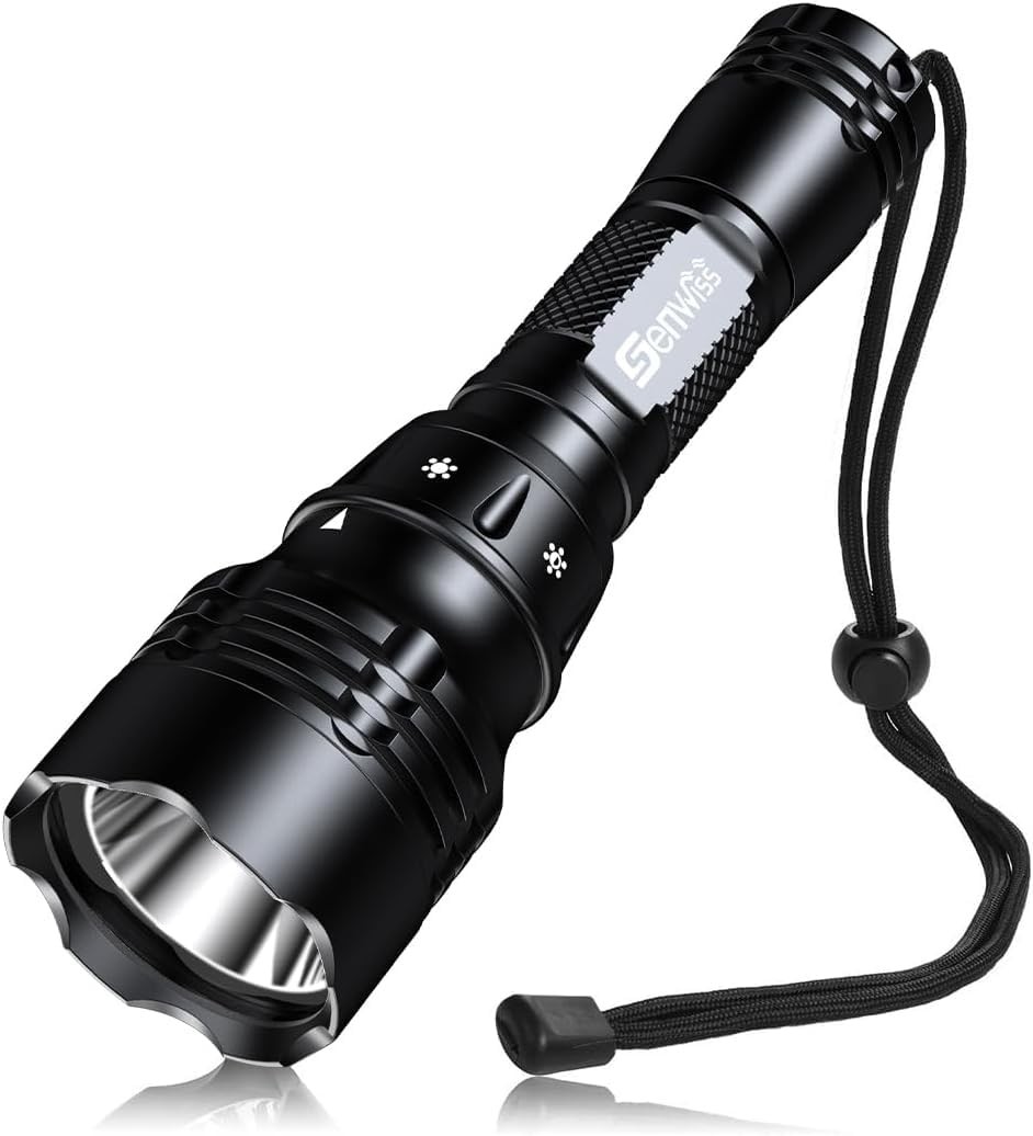 Genwiss Dive Light Scuba Diving 5 Modes Rechargeable Underwater Flashlight 80M